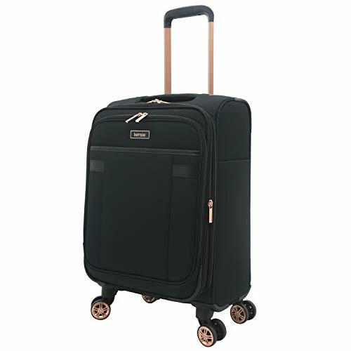 Kensie Women's Hudson Softside 3-Piece Spinner Luggage Set, Black With Rose Gold, (20/24/28) 6 Kensie Women's Hudson Softside 3-Piece Spinner Luggage Set, Black With Rose Gold, (20/24/28) - Image 4