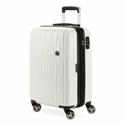 SwissGear 7272 Energie Hardside Expandable Luggage With Spinner Wheels, White, Carry-On 19-Inch