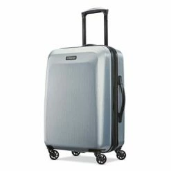 American Tourister Moonlight Hardside Expandable Luggage With Spinner Wheels, Silver, Carry-On 21-Inch