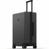 LEVEL8 Luminous Textured Medium Checked Luggage, 24” Hardshell Suitcase, Lightweight PC Textured Hardside Spinner Trolley For Luggage, TSA Approved Checked Luggage With 8 Spinner Wheels, Dark Grey, 24-Inch Checked-In