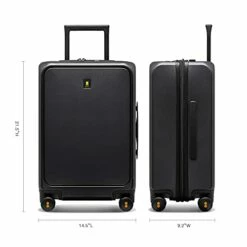 LEVEL8 Carry-On Luggage, Road Runner Pro 20” Lightweight PC Hardside Suitcase With USB Charging Port, Spinner Trolley For Luggage With Front Laptop Pocket, TSA Lock - Dark Grey, 20-Inch -TRAVELPRO Sales 31MQBp0aGnS