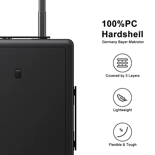 LEVEL8 Trunk Luggage, 28 Inch Luggage With Spinner Wheels, Luminous Textured 28 Inch Checked Large Luggage, Lightweight PC With TSA Lock - 28 Inch, Black 9 LEVEL8 Trunk Luggage, 28 Inch Luggage With Spinner Wheels, Luminous Textured 28 Inch Checked Large Luggage, Lightweight PC With TSA Lock - 28 Inch, Black - Image 7