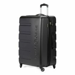SWISSGEAR 7366 Hardside Expandable Luggage With Spinner Wheels (Medium Checked, Black)