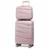 Melalenia Luggage Carry On Suitcase, PP Material Suitcase With Spinner Wheels,TSA Luggage Locks 22x14x9 Airline Approved (Nude Pink) -TRAVELPRO Sales 31Z6a37HmVL