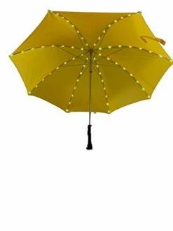 Rain Umbrella | LED UMBRELLA For Rain Or Sun Or Just For Fun | Quality Rain Umbrella For All Ages Boys/Girls/Adults |Great For Your Social Media Videos | Sun Wind Umbrella SJF Products (Yellow) -TRAVELPRO Sales 31k2LzJTU6L