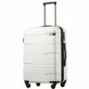 Coolife Luggage Expandable(only 28") Suitcase PC+ABS Spinner Built-In TSA Lock 20in 24in 28in Carry On (white, S(20in_carry On)) -TRAVELPRO Sales 31nGOArIfLL