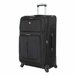 SwissGear Sion Softside Luggage With Spinner Wheels, Black, Checked-Large 29-Inch