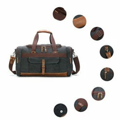 BLUBOON Travel Duffel Bag Canvas Weekender Overnight Carry-on Luggage With Genuine Leather Trim For 17 BLUBOON Travel Duffel Bag Canvas Weekender Overnight Carry-on Luggage With Genuine Leather Trim For -TRAVELPRO Sales 411 2BaYsbKL