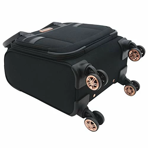 Kensie Women's Hudson Softside 3-Piece Spinner Luggage Set, Black With Rose Gold, (20/24/28) 9 Kensie Women's Hudson Softside 3-Piece Spinner Luggage Set, Black With Rose Gold, (20/24/28) - Image 7