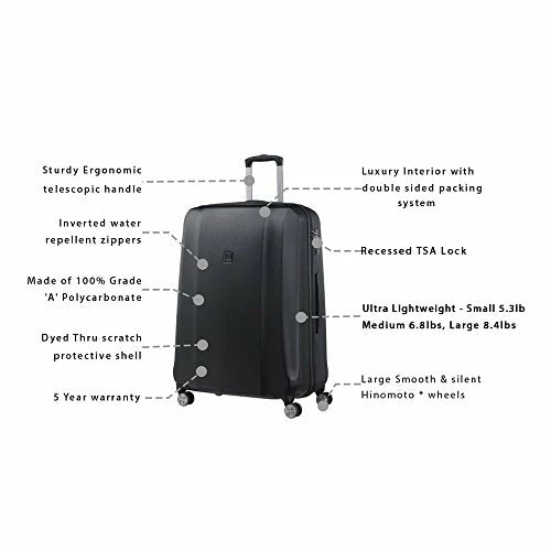 Titan Xenon Large 29'' Hardside Spinner Luggage, Black, One Size 9 Titan Xenon Large 29'' Hardside Spinner Luggage, Black, One Size - Image 7