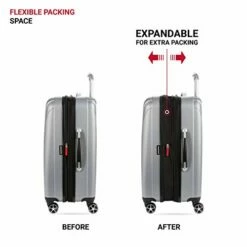 SwissGear 7585 Hardside Spinner Luggage, Silver, Checked-Medium 23-Inch -TRAVELPRO Sales 411Qri5akCL