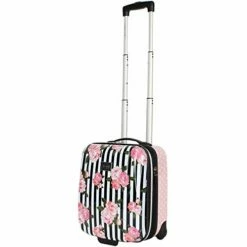 Betsey Johnson 4 Piece Designer Luggage - Expandable (ABS+PC) Hardside Lightweight Spinner Suitcases - Set Includes 15 Inch Underseat Bag, 20 Inch Carry On, 26 & 30 Inch Checked Bags (Stripe Roses) 15 Betsey Johnson 4 Piece Designer Luggage - Expandable (ABS+PC) Hardside Lightweight Spinner Suitcases - Set Includes 15 Inch Underseat Bag, 20 Inch Carry On, 26 & 30 Inch Checked Bags (Stripe Roses) -TRAVELPRO Sales 412ckFKJqDL
