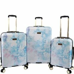 Juicy Couture Women's Sadie 3-Piece Hardside Spinner Luggage Set, Watercolor Purple, One Size