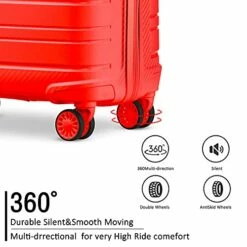 JOYWAY 3 Pcs Luggage Set Hardside Lightweight Spinner Suitcase With TSA Lock… (red) 11 JOYWAY 3 Pcs Luggage Set Hardside Lightweight Spinner Suitcase With TSA Lock… (red) -TRAVELPRO Sales 412varrFarS