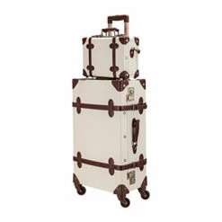 CO-Z Premium Vintage Luggage Set 24 Inches TSA Locks Wheel Suitcase With 12 Inches Hand Bag (Beige)