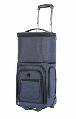 Travelers Club Top Expandable +50% Capacity Luggage With USB Port, Navy Blue, 17" Underseat Carry-On