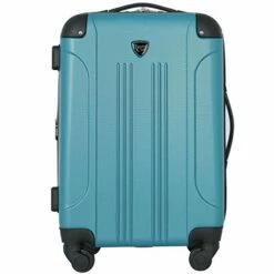 Travelers Club Chicago Hardside Expandable Spinner Luggage, Teal, 20" Carry-On