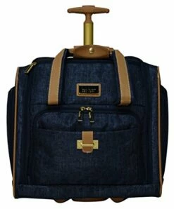 Nicole Miller Underseat Luggage Collection - Small Lightweight 15 Inch Under Seat Bag - Briefcase For Women - Carry On Suitcase With 2- Rolling Spinner Wheels (Paige Navy) -TRAVELPRO Sales 414mYd3mq L