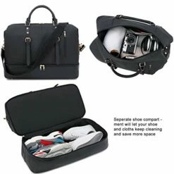Canvas Overnight Bag Oversized Travel Duffel Leather For Men And Women Weekender Tote (Black-D) -TRAVELPRO Sales 414rEzx1EXL
