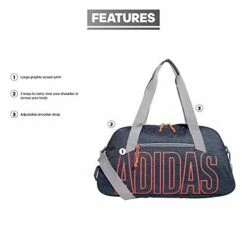 Adidas Graphic Duffel Bag, Legacy Blue Canvas/Signal Pink/Glory Grey, One Size -TRAVELPRO Sales 4155GkGzhTL