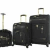 Steve Madden Designer Luggage Collection- 3 Piece Softside Expandable Lightweight Spinner Suitcases- Travel Set Includes Under Seat Bag, 20-Inch Carry On & 28-Inch Checked Suitcase (Peek-A-Boo Black) -TRAVELPRO Sales 415hJNBw6HL