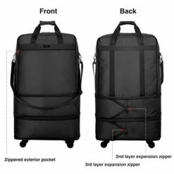 Hanke Expandable Foldable Suitcase Luggage Rolling Travel Bag Duffel Tote Bag For Men Women Lightweight Carry-on Suitcase Large Capacity Luggage With Universal Wheel(Black) -TRAVELPRO Sales 416ZsNpkmFL