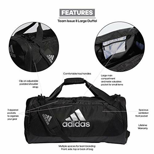 Adidas Unisex Team Issue II Large Duffel Bag, Black, ONE SIZE 5 Adidas Unisex Team Issue II Large Duffel Bag, Black, ONE SIZE - Image 3
