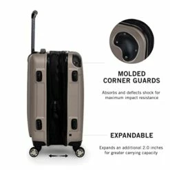 Kenneth Cole Reaction Renegade 28” Check Size Luggage Lightweight Hardside Expandable 8-Wheel Spinner Travel Suitcase, Champagne, Inch -TRAVELPRO Sales 416mmsvhveL