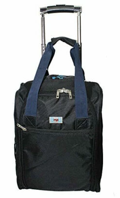 BoardingBlue Rolling Personal Item Under Seat For American, Spirit Frontier Airlines Black W Navy