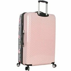 Betsey Johnson 4 Piece Designer Luggage - Expandable (ABS+PC) Hardside Lightweight Spinner Suitcases - Set Includes 15 Inch Underseat Bag, 20 Inch Carry On, 26 & 30 Inch Checked Bags (Stripe Roses) 17 Betsey Johnson 4 Piece Designer Luggage - Expandable (ABS+PC) Hardside Lightweight Spinner Suitcases - Set Includes 15 Inch Underseat Bag, 20 Inch Carry On, 26 & 30 Inch Checked Bags (Stripe Roses) -TRAVELPRO Sales 417diJMi93L