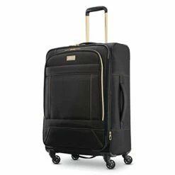 American Tourister Belle Voyage Softside Luggage With Spinner Wheels, Black, Checked-Medium 25-Inch