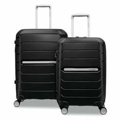 Samsonite Freeform Hardside Expandable With Double Spinner Wheels, Black, 2-Piece Set (21/28)