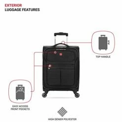 SwissGear 4010 Softside Luggage With Spinner Wheels, Black, Carry-On 18-Inch 18 SwissGear 4010 Softside Luggage With Spinner Wheels, Black, Carry-On 18-Inch -TRAVELPRO Sales 41AQCo TQYL