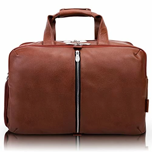 McKleinUSA Avondale, Pebble Grain Calfskin Leather, 22" Leather, Triple Compartment, Carry-All, Travel, Laptop Duffel, Brown (18904) 3 McKleinUSA Avondale, Pebble Grain Calfskin Leather, 22" Leather, Triple Compartment, Carry-All, Travel, Laptop Duffel, Brown (18904)