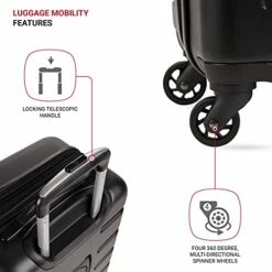 SwissGear 7366 Hardside Expandable Luggage With Spinner Wheels, Black, Carry-On 18-Inch -TRAVELPRO Sales 41B6ijnkoNS