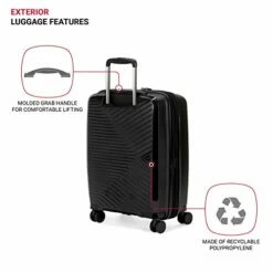 SwissGear 8836 Durable Expandable Spinner Luggage, Black, Carry-On 20-Inch -TRAVELPRO Sales 41BLQ7km5rL