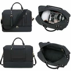Canvas Overnight Bag Oversized Travel Duffel Leather For Men And Women Weekender Tote (Black-D) -TRAVELPRO Sales 41BcgZ Dd L