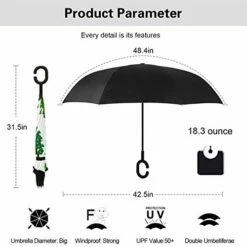 Reverse Umbrella, Holiday Christmas Green Tre Inverted Umbrella,UV Protection Windproof Umbrella C-Shaped Handle Double Layer Reverse For Car Outdoor Use -TRAVELPRO Sales 41BjTiE6FxL
