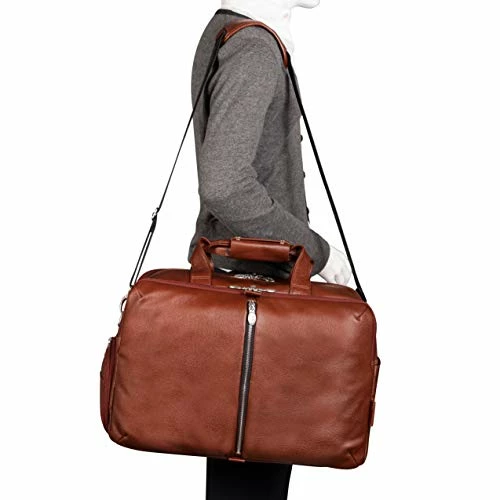 McKleinUSA Avondale, Pebble Grain Calfskin Leather, 22" Leather, Triple Compartment, Carry-All, Travel, Laptop Duffel, Brown (18904) 7 McKleinUSA Avondale, Pebble Grain Calfskin Leather, 22" Leather, Triple Compartment, Carry-All, Travel, Laptop Duffel, Brown (18904) - Image 5