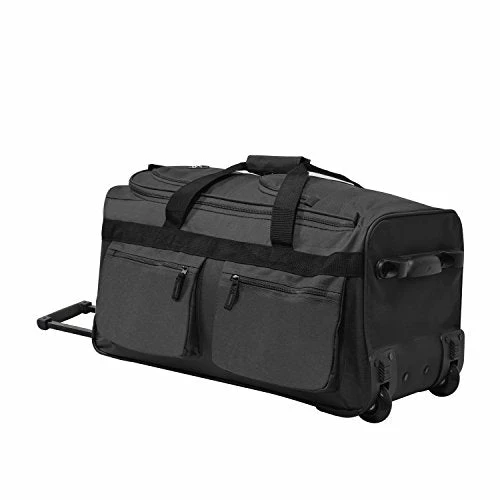 Olympia Luggage 22" 8 Pocket Rolling Duffel Bag (Charcoal Gray W/ Black - Exclusive Color) 6 Olympia Luggage 22" 8 Pocket Rolling Duffel Bag (Charcoal Gray W/ Black - Exclusive Color) - Image 4