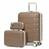 Joyway 20" Carry-On Suitcases & 14" Cosmetic Bag & 7" Small Bag, Lightweight Polypropylene Carrying Case With TSA Lock, Rigid Luggage With Swivel Wheels (Chocolate Color, 20in Carry-On) -TRAVELPRO Sales 41DK7p 2U8L