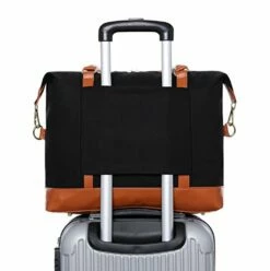 Ulgoo Travel Tote Bag Carry On Shoulder Bag Overnight Duffel In Trolley Handle (Black) -TRAVELPRO Sales 41DvQb57U9L