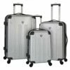 Travelers Club Chicago Hardside Expandable Spinner Luggage, Silver, 3-Piece Set (20/24/28)