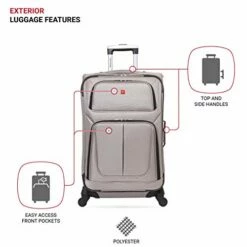 SwissGear Sion Softside Expandable Luggage, Pewter, Checked-Medium 25-Inch -TRAVELPRO Sales 41FYZjKgzCL