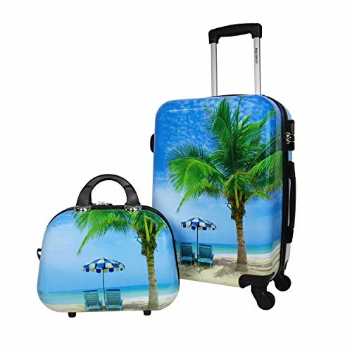 World Traveler Palm Tree Hardside 2-Piece Carry-On Spinner Luggage Set, One_Size 3 World Traveler Palm Tree Hardside 2-Piece Carry-On Spinner Luggage Set, One_Size