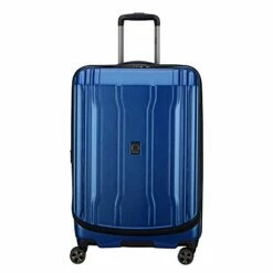 DELSEY Paris 40207982002 Cruise Lite Hardside 2.0 Expandable Luggage, Spinner Wheels, Blue, Checked-Medium 25 Inch