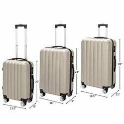 Luggage Set 20" 24" 28" 3 Piece Hardside Suitcase With Spinner Wheel TSA Lock Lightweight Carry On -TRAVELPRO Sales 41IljTFF94L