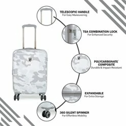 Heys Black Camo 21" Carry On Spinner Luggage (White) 13 Heys Black Camo 21" Carry On Spinner Luggage (White) -TRAVELPRO Sales 41InuwiWwHL
