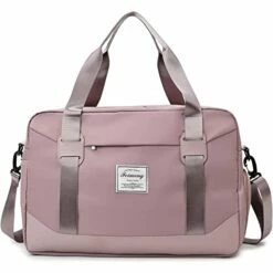 FOAN & MABLE Womens Travel Bags, Weekender Carry On For Women, Sports Gym Bag, Workout Duffel Bag, Overnight Shoulder Bag Fit 15.6 Inch Laptop Pink Large