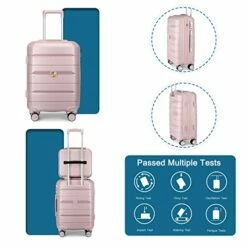 Somago 20IN Carry On Luggage And 14IN Mini Cosmetic Cases Travel Set Hardside Luggage With Spinner Wheels Lightweight Polypropylene Suitcase With TSA Lock (2-Piece Set (14/20), Nude Pink) -TRAVELPRO Sales 41JVWBD65kL